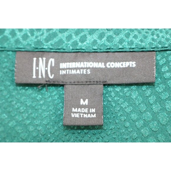 INC-International Concepts Emerald Green Satin Pajama Set-Size Medium-Wide Leg - Picture 4 of 16